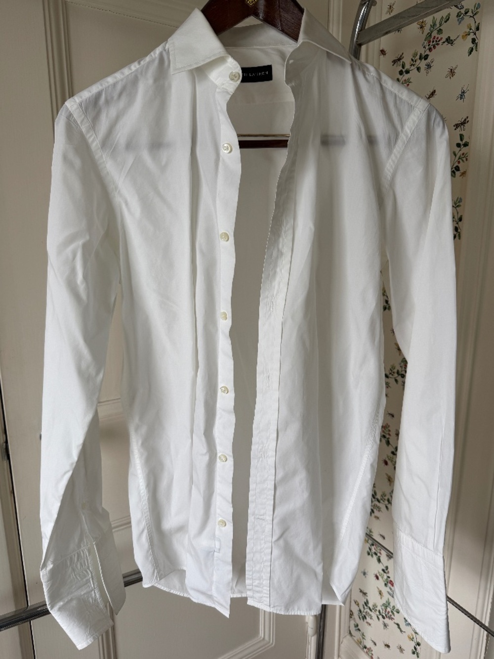 Vintage Ralph Lauren Made in Italy White Cotton Dress Shirt 14.5